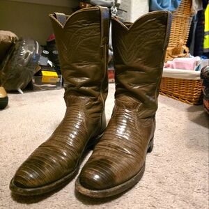 VINTAGE JUSTIN ROPER COWGIRL LIZARD BOOTS 4.5B
